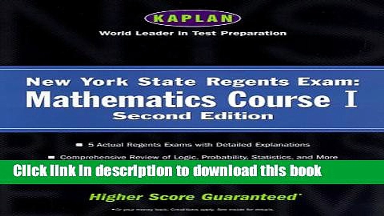 Read Kaplan New York State Regents Exam: Mathematics Course I, Second Edition  Ebook Free