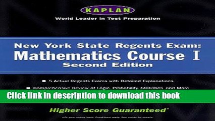 Read Kaplan New York State Regents Exam: Mathematics Course I, Second Edition  Ebook Free