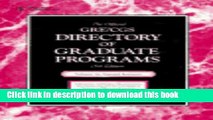 Read The Official Gre Cgs Directory of Graduate Programs: Natural Sciences (Directory of Graduate