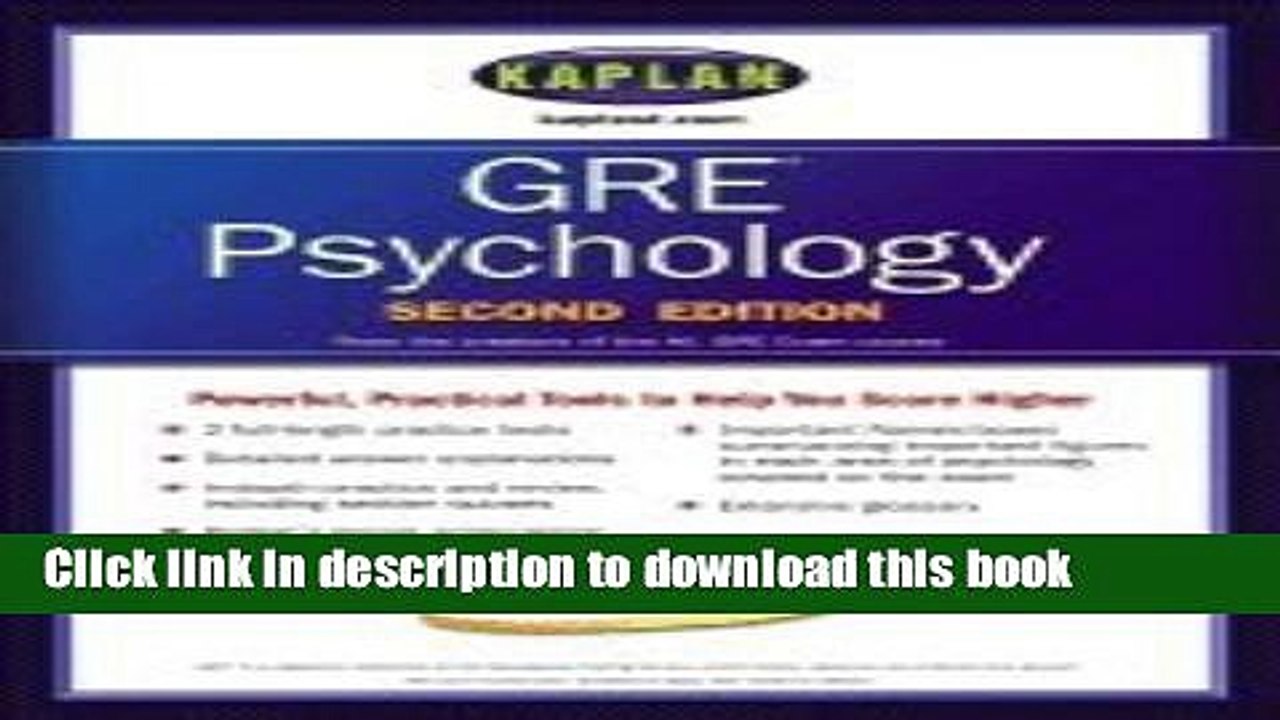 Read Kaplan GRE Psychology (2nd, 05) by Kaplan [Paperback (2005)] Ebook Free