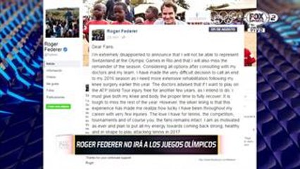 Roger Federer es baja de Río 2016 por lesión