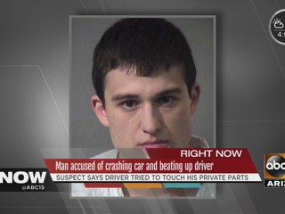 Man accused of crashing car and beating up driver