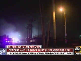 Officers, neighbor hurt in Peoria mobile home fire