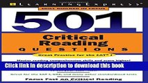 Read Book 501 Critical Reading Questions (501 Series) E-Book Download