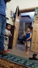 two cute baby fighting wwe