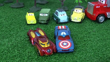 Disney Cars Toys Fun with Frank and Superheroes Captain America Iron Man and Thomas and Friends_29