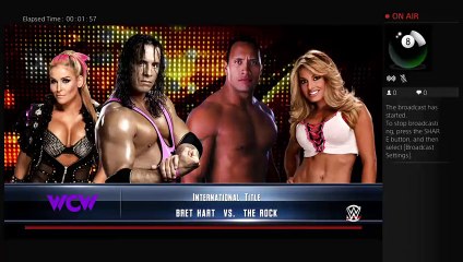 WWE 2K16 The Rock w/Trish Stratus vs. Bret Hart w/Natalya (2)