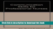 [PDF]  Communication Skills for Professional Nurses  [Read] Online