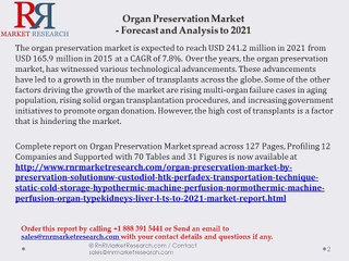 Global Organ Preservation Market: Forecast and Analysis to 2021