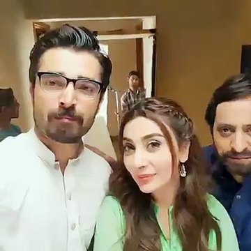 Hamza Ali Abbasi , Ayesha Khan & Ali Miraj On The set of Man Mayal