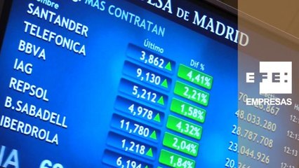 El IBEX35 se acerca a los 8.700 puntos a mediodía, con la ayuda de Santander