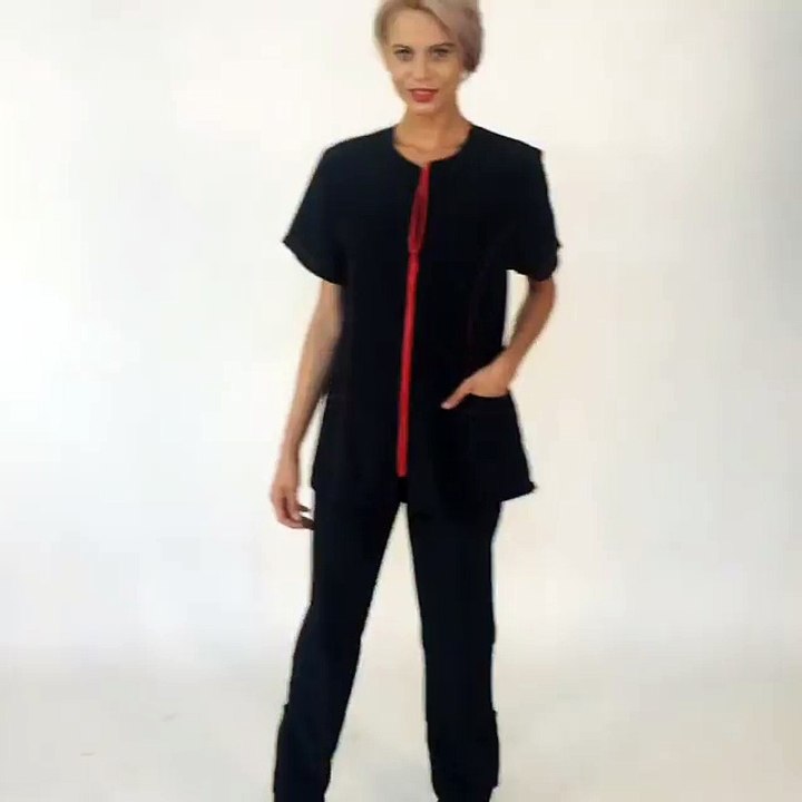 Ladybird Line Inc - Red Zipper Jacket - Dog Grooming Smocks - Pet Grooming Jackets