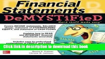 Read Books Financial Statements Demystified: A Self-Teaching Guide ebook textbooks