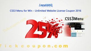 25% OFF CSS3 Menu for Win – Unlimited Website License Coupon July 2016