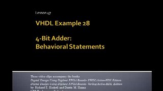 Lesson 47 - Example 28: 4-Bit Adder - Behavioral