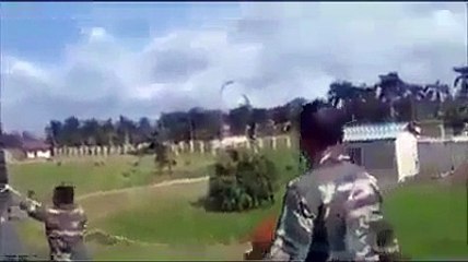 Cow Vs Indian Army.See what a cow did with Indian army men! funny hahah