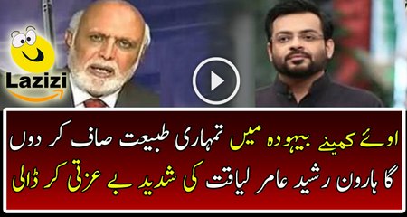 See How Haroon Rasheed Badly Insulting Dr Amir Liaquat In Live Show
