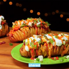 Loaded Hasselback Potatos