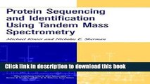 Read Book Protein Sequencing and Identification Using Tandem Mass Spectrometry Ebook PDF