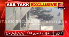 Karachi CCTV footage of attack on Pak Army personals