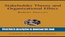 Read Stakeholder Theory and Organizational Ethics  Ebook Free