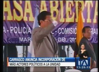 Carrasco anuncia incorporación de más actores políticos a "La Unidad"