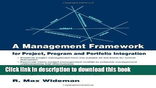 Read A Management Framework for Project, Program and Portfolio          Integration  PDF Online