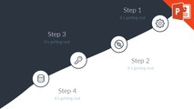 Slide Design Tutorial | PowerPoint 4-steps Slide Template with 2 colors