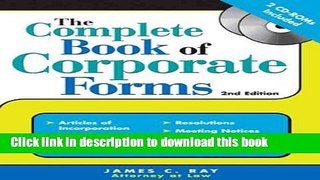 Read The Complete Book of Corporate Forms: From Minutes to Annual Reports and Everything in