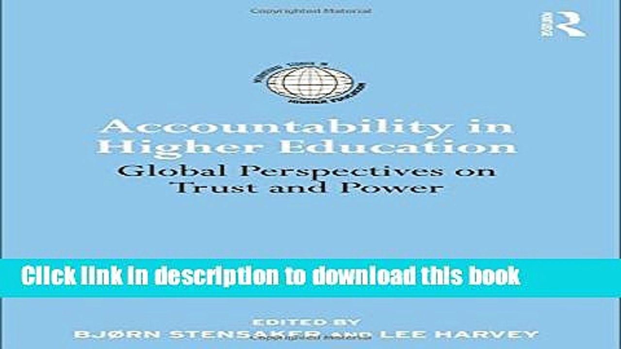Read Accountability in Higher Education: Global Perspectives on Trust and Power (International