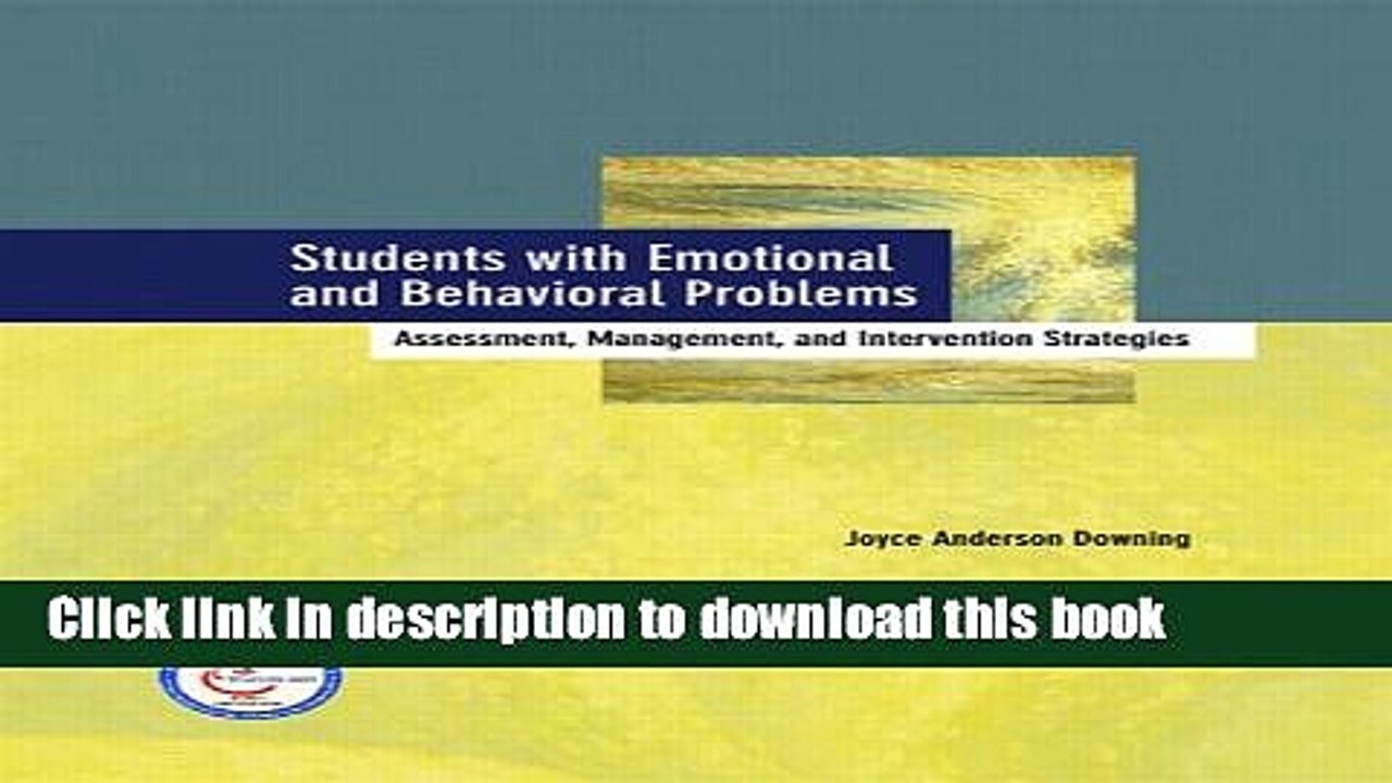 Read Students with Emotional and Behavioral Problems: Assessment, Management and Intervention