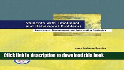 Read Students with Emotional and Behavioral Problems: Assessment, Management and Intervention