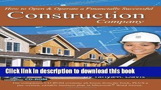 Read Books How to Open   Operate a Financially Successful Construction Company - With Companion
