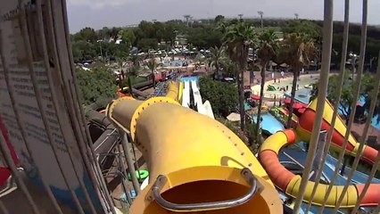 Scary Yellow Water Slide at Shefayim Water Park