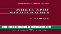 [Read PDF] Rules and Regulators (Oxford Socio-Legal Studies) Ebook Online