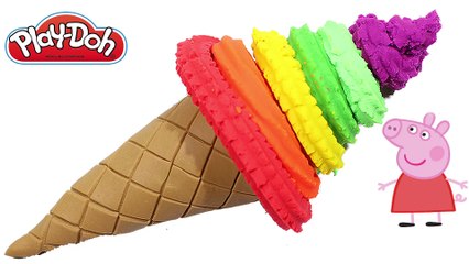 Fun Play Doh Funny Toys Rainbow Cups Cream Treats DIY Peppa Pig Toys - Video for Kids