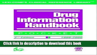 Read Drug Information Handbook Pocket [1999-2000] Ebook Free