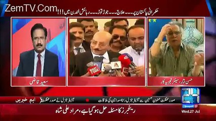 I swear i will fight for nawaz sharif, if 5 leaders come to tvv and say,,, hassan nissar