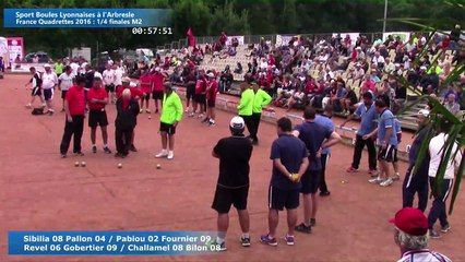 Barrages division M2, Sport Boules, France Quadrettes, l'Arbresle 2016