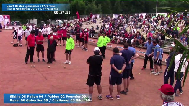 Barrages division M2, Sport Boules, France Quadrettes, l'Arbresle 2016