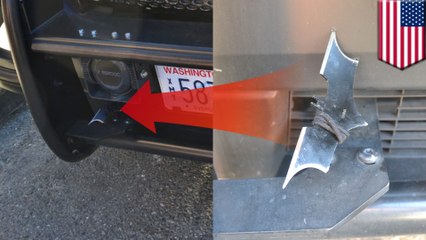Batman wannabe arrested: Man throws batarang at cop car, strapped with homemade spear - TomoNews