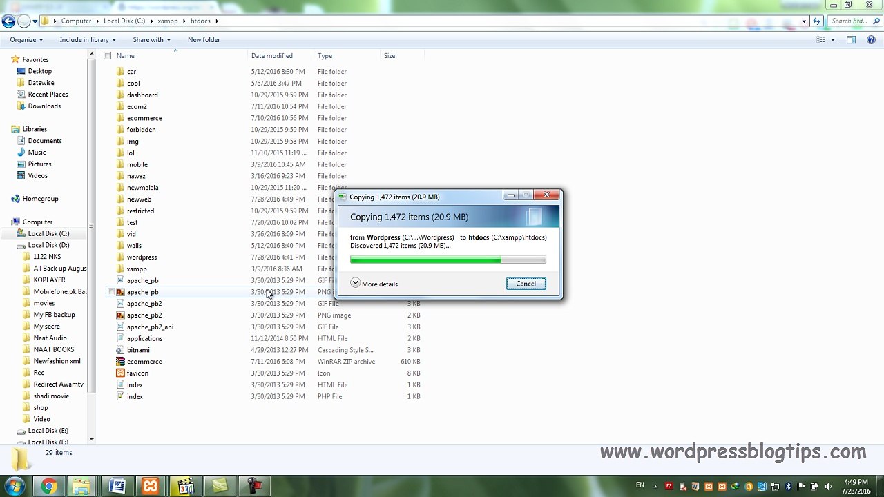 How to Install Wordpress on Xampp