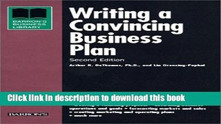 Read Writing a Convincing Business Plan  Ebook Free