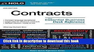 Download Contracts: The Essential Business Desk Reference  PDF Free