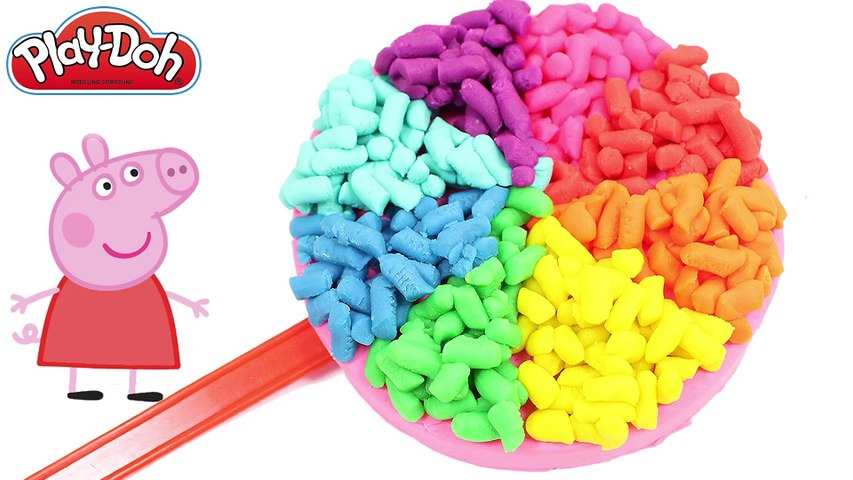 Play Doh Circle Licorice Wonderful Lollipop Popsicle Playdoh and Peppa Pig Toys Create Video for Kids