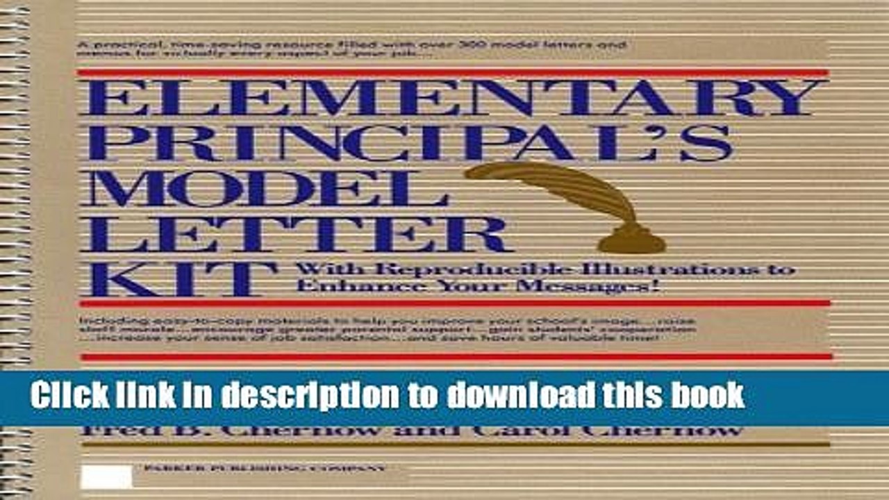Read Elementary Principal s Model Letter Kit: With Reproducible Illustrations to Enhance Your