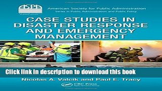Read Case Studies in Disaster Response and Emergency Management  Ebook Online