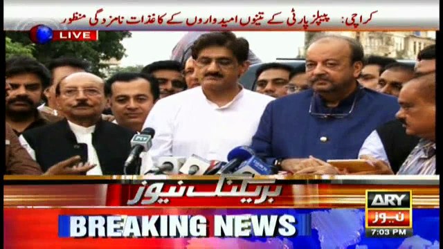 Nomination papers of all three PPP candidates accepted: Durrani