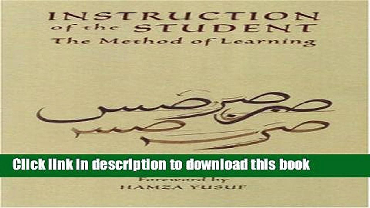 Read Instruction of the Student: The Method of Learning Ebook Free