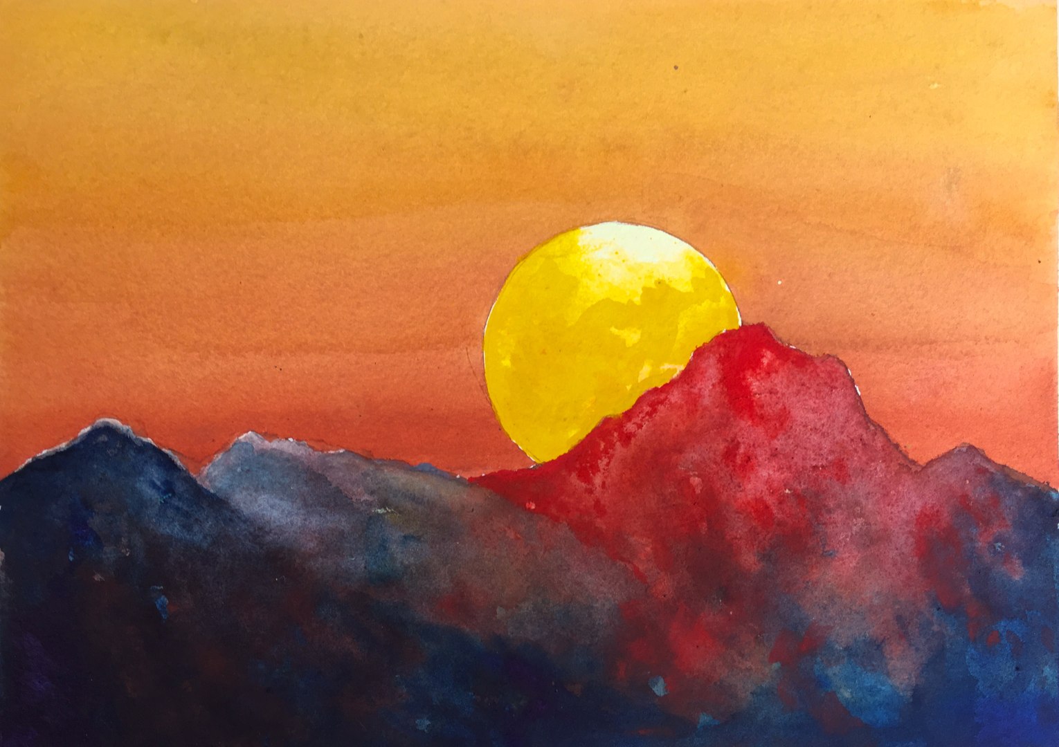 mountain sunset painting tutorial